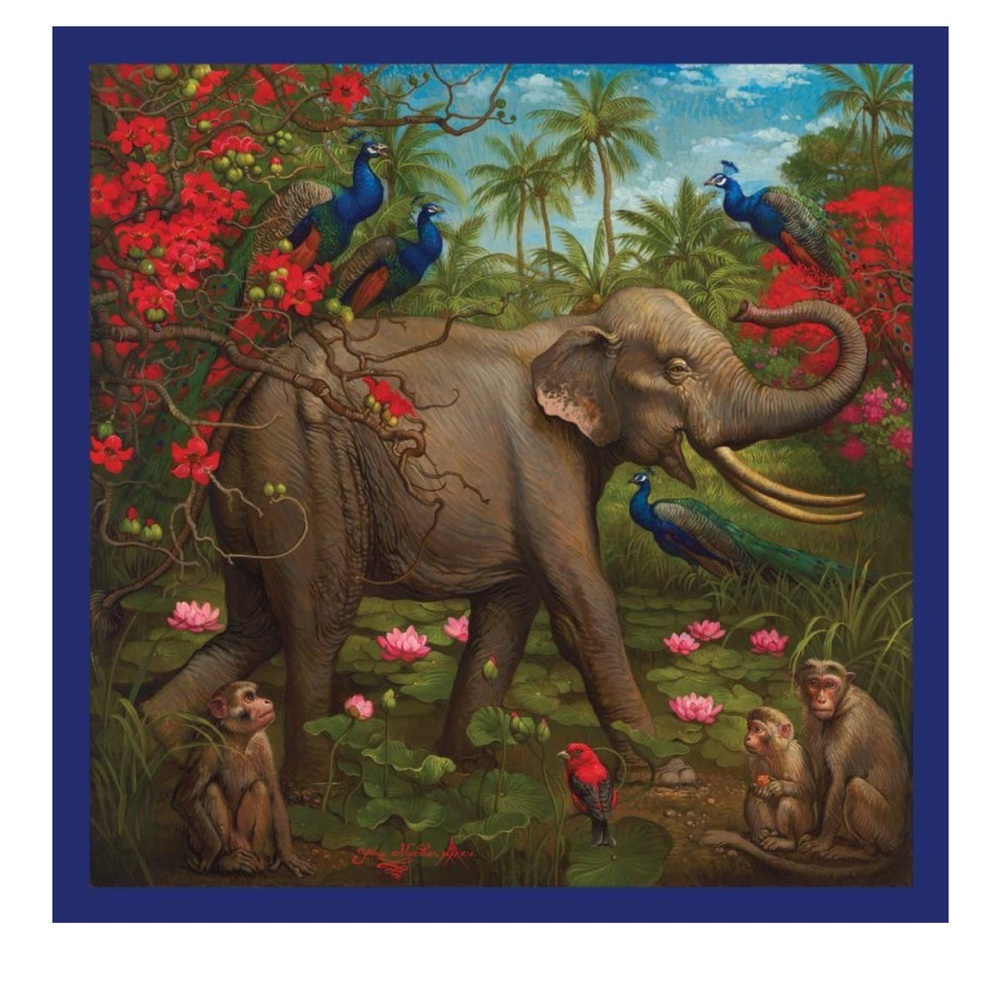Yana Movchan Silk Scarf “Jungle of Happiness”